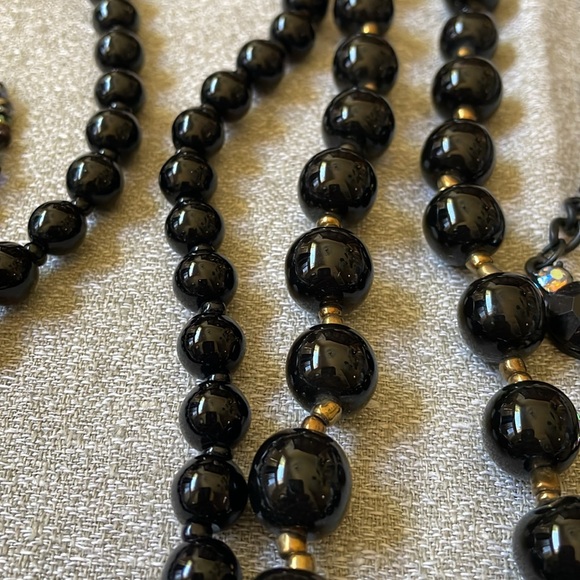 Lot of 6 fashion glass stone crystal necklaces iridescent pearly - Picture 10 of 11